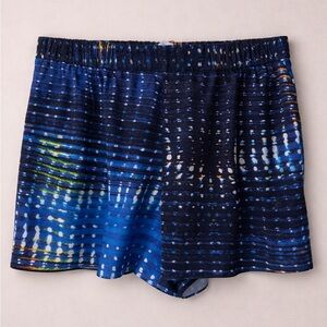 Elorie Blue Abstract Print Shorts Women’s Medium Flowy Pull On